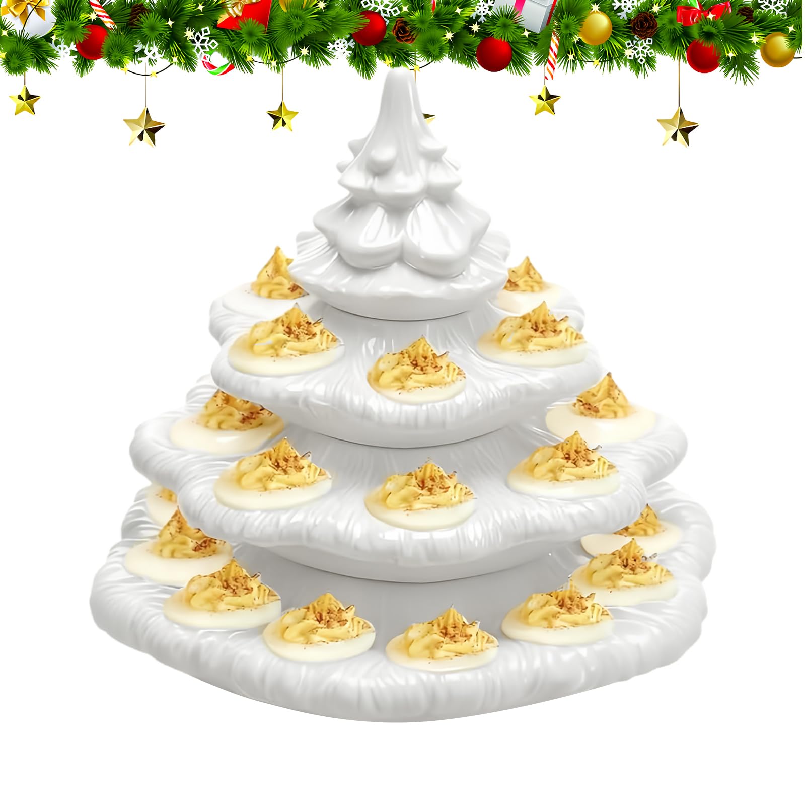 Support à amuse-bouches sapin de Noël en résine à 26 trous et 4 couches