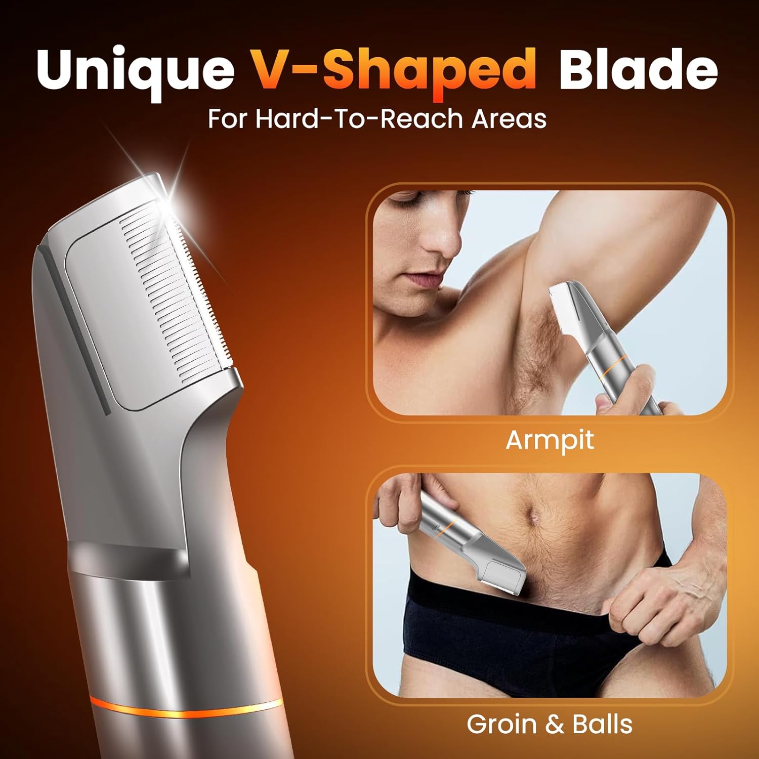 MAXGROOM Manscape Body Hair Trimmer for Men, Waterproof Pubic, Groin & Ball Shaver, No-Nick Mens Electric Grooming Kit with LED Display, USB Rechargeable