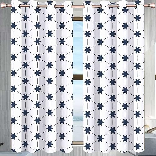 Cortinas opacas en colores pastel para Habitacion, 2 paneles geométricos de línea de celosía, cortinas modernas para ventana de sótano, dormitorio y