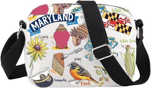 Miniatura 8 de PWHAOO Maryland State Souvenirs Gift Maryland Bolsa de maquillaje Maryland Bolsa de cosméticos para el hogar Maryland Regalo de turismo Maryland