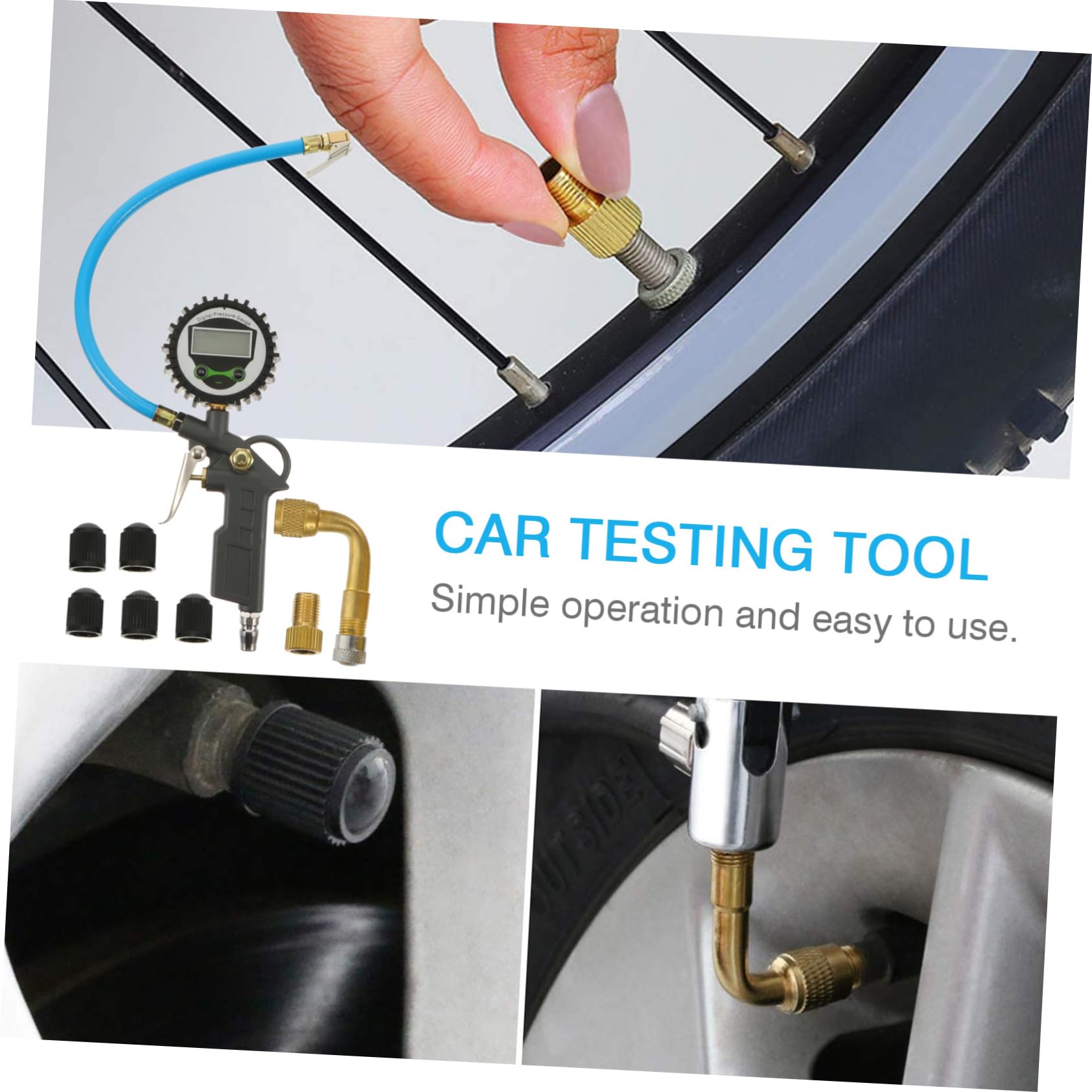Manometro Pressione Gomme Auto Digitale Quadrante in Lega | Misuratore per Pneumatici Auto, Leggero da Portare, Lettura Precisa, Formato Compatto