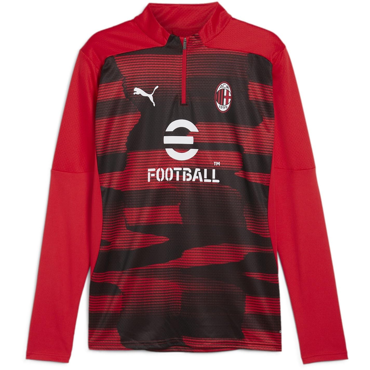 A.C. Milan Maglia Prematch Con Zip A 1/4 2024/25 Season T-Shirt, Adult Unisex, red, S