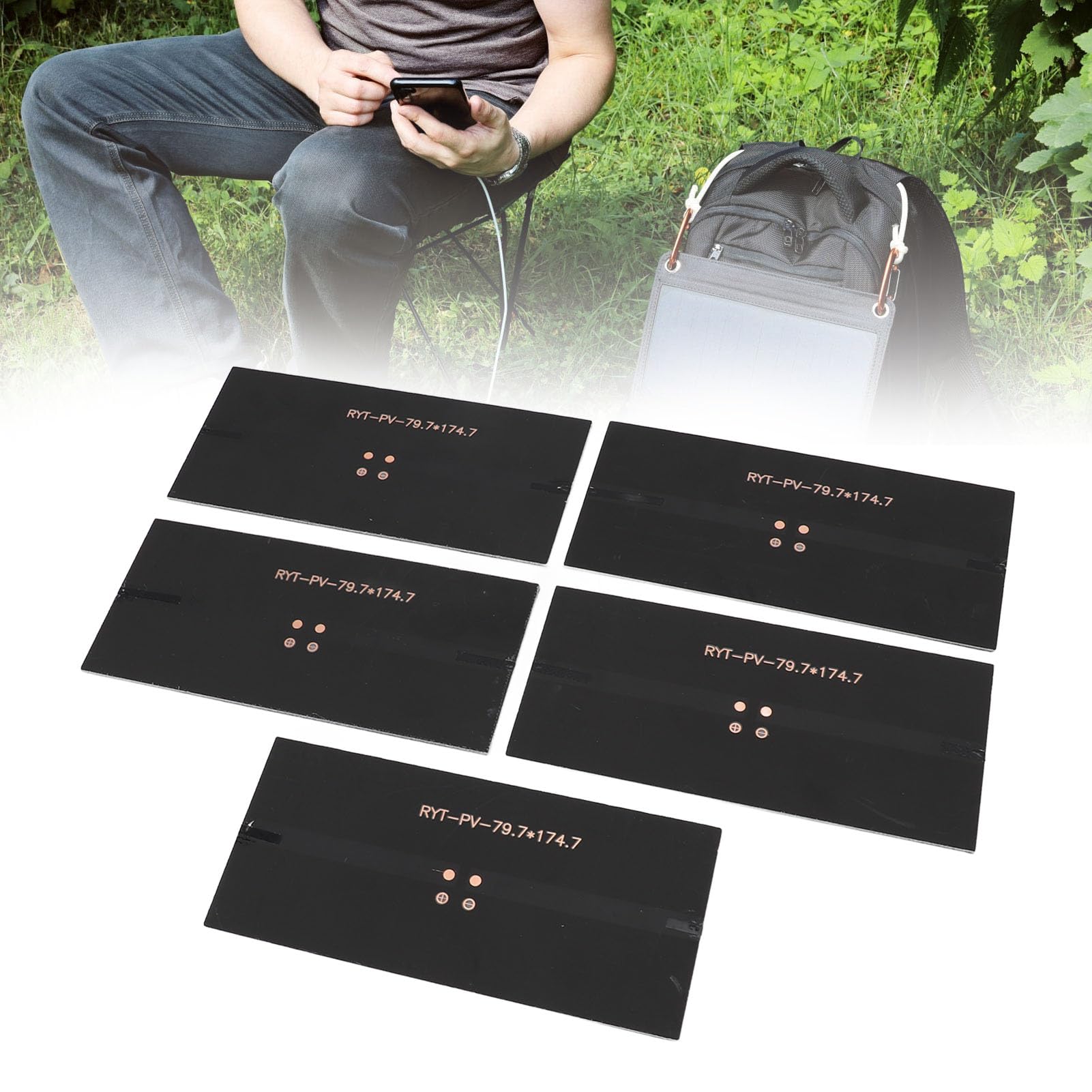 5pcs Solarpanel, 5W EIN Stück ETFE Monokristalline Silizium Tragbares Solar -Ladungsfeld für Wissenschaftliche Projekte Elektronische Anwendungen