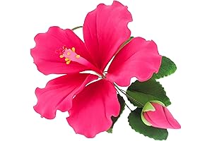 Global Sugar Art Hibiscus Sugar Cake Flowers Spray, Hot Pink, 1 Count...