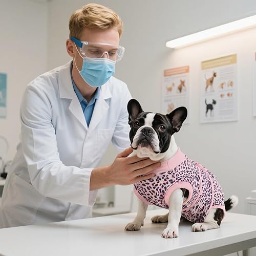 Miniatura 4 de Kuoser Traje de cirugía para perro, cómodo traje de recuperación para perros, mameluco protector posoperatorio, alternativa suave al cuello E para