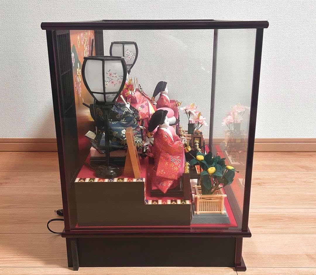 福仙 雛人形 五人ケース飾りオルゴール付き雛人形箱有り