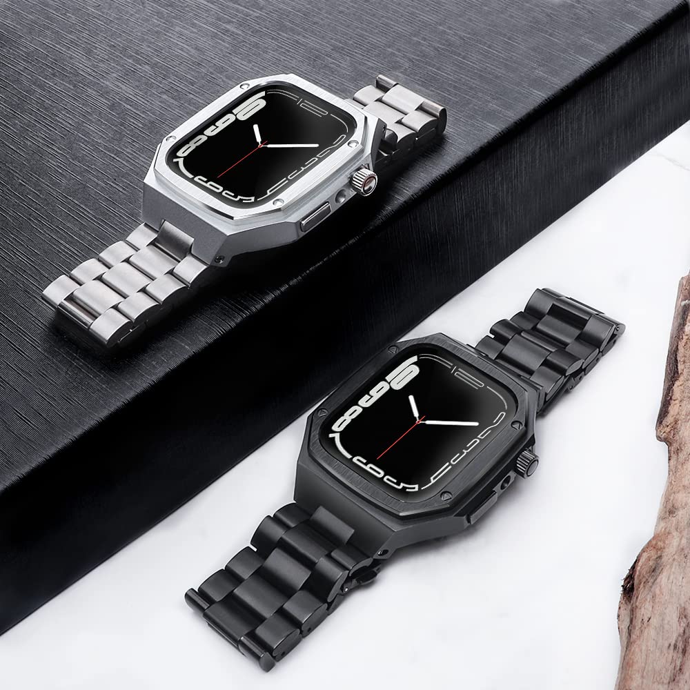 Amazon.co.jp: Apple Watch バンド メタル ケース 45mm アップル