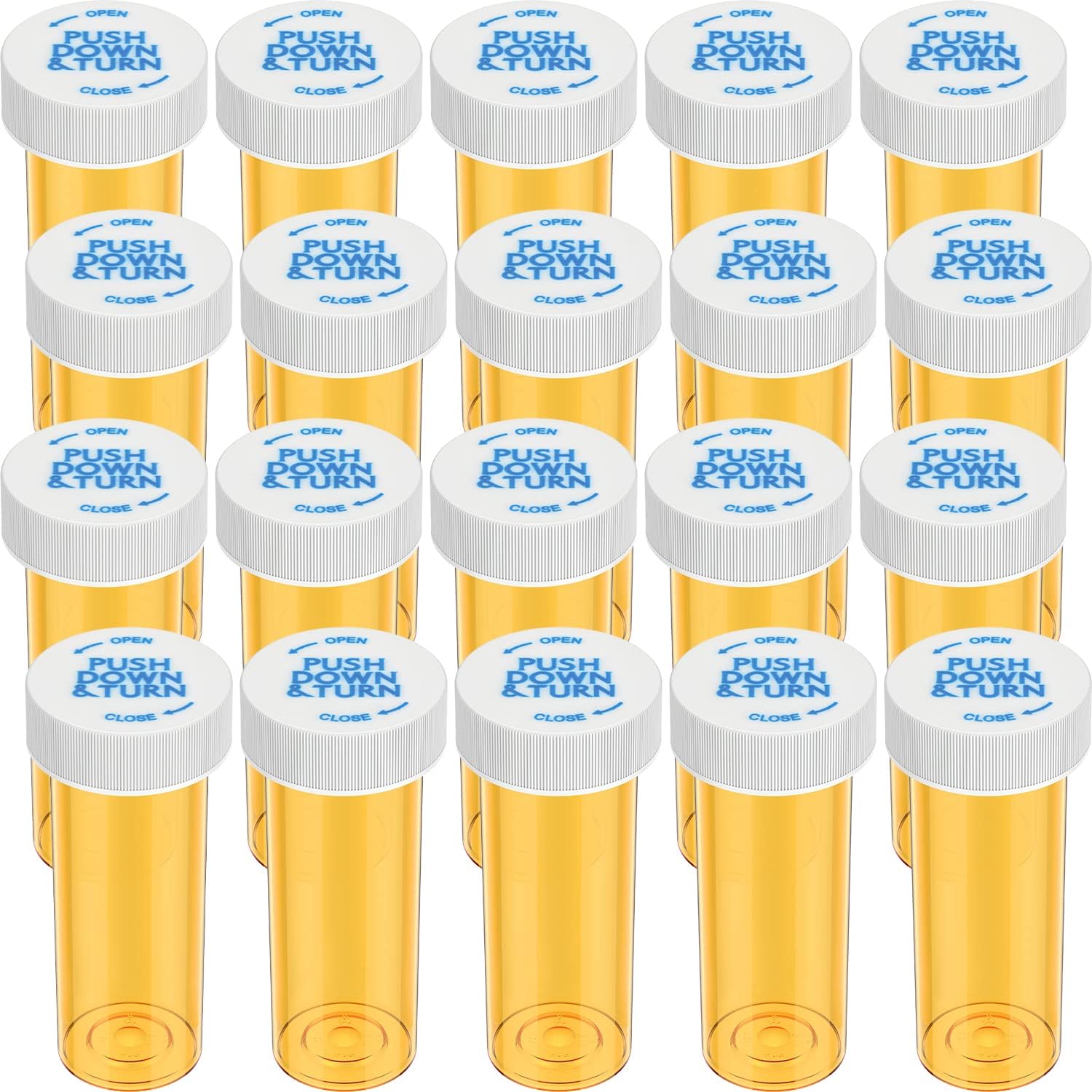 Empty Plastic Medicine Pill Bottles with Child Resistant Caps, 6 Dram Small Prescription Medicine Containers Travel Pill Vials Clear Pill Case Organizers (20 Pack)