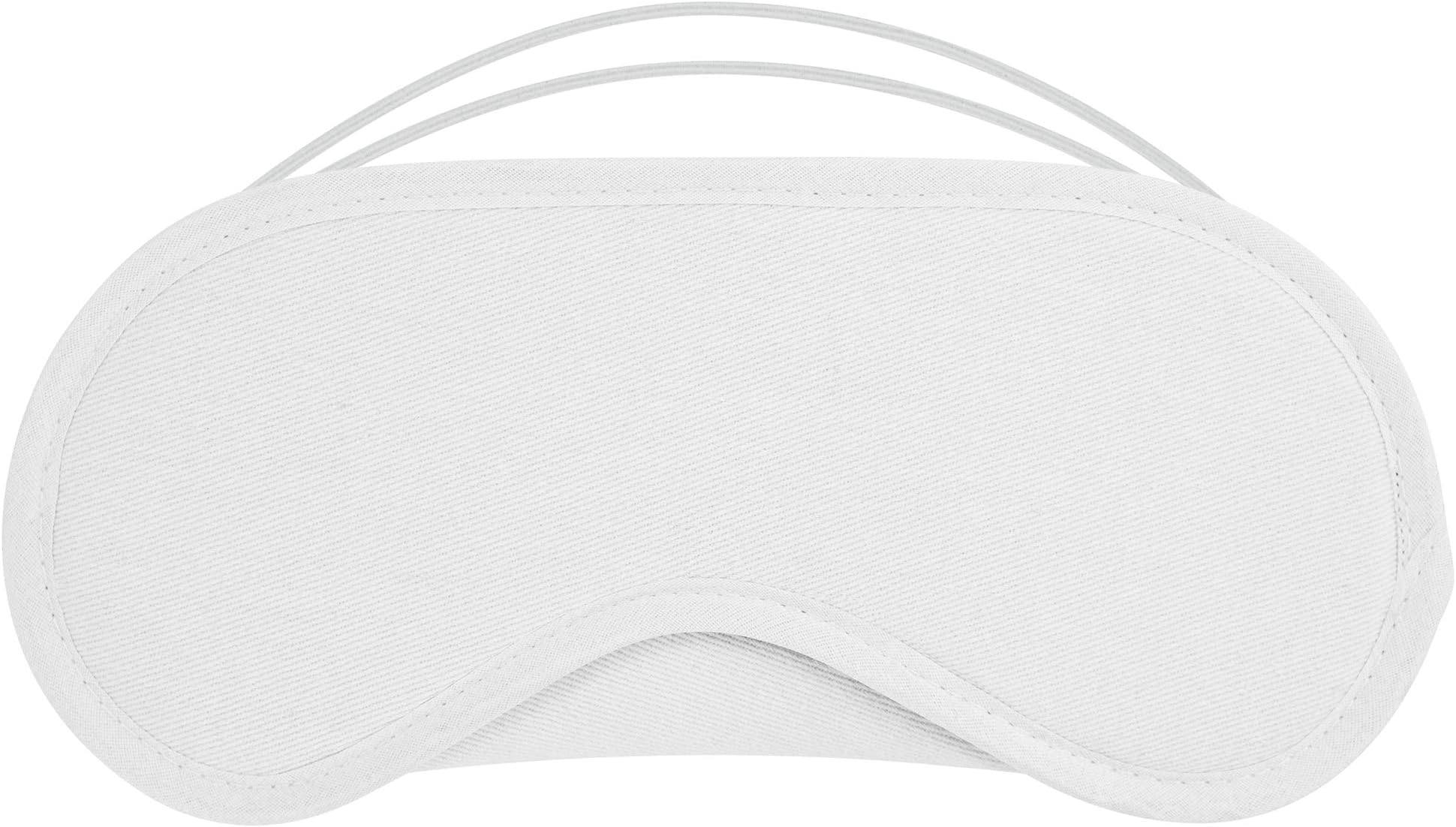 100% Cotton Eye Mask/Sleep Mask for Travel Sleeping with Elasticated Strap by The JetRest® (White - Pack of 2)