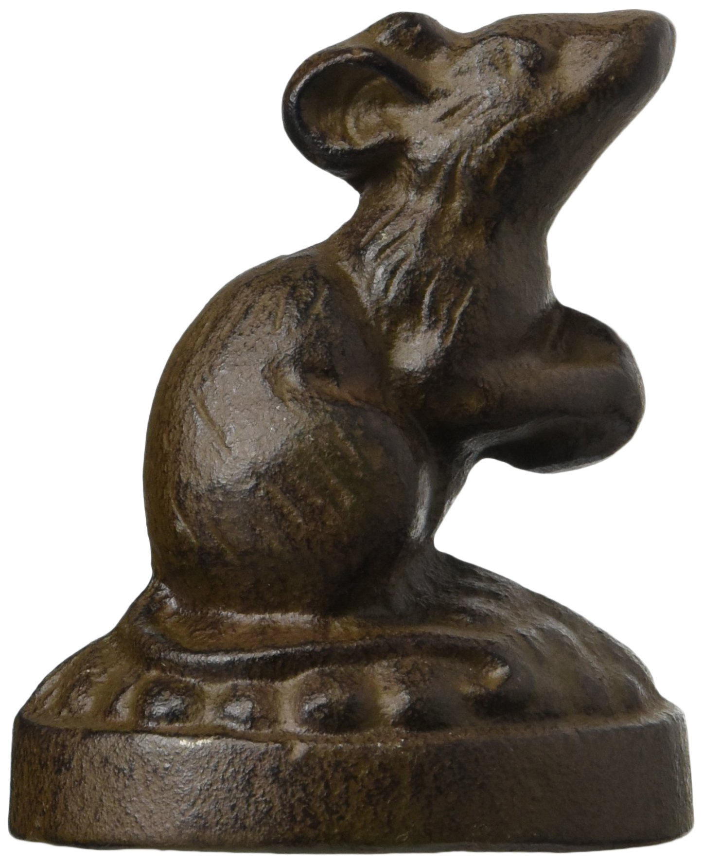 Abbott Collection Cast Iron Mouse Door Wedge, Dark Brown (Small)