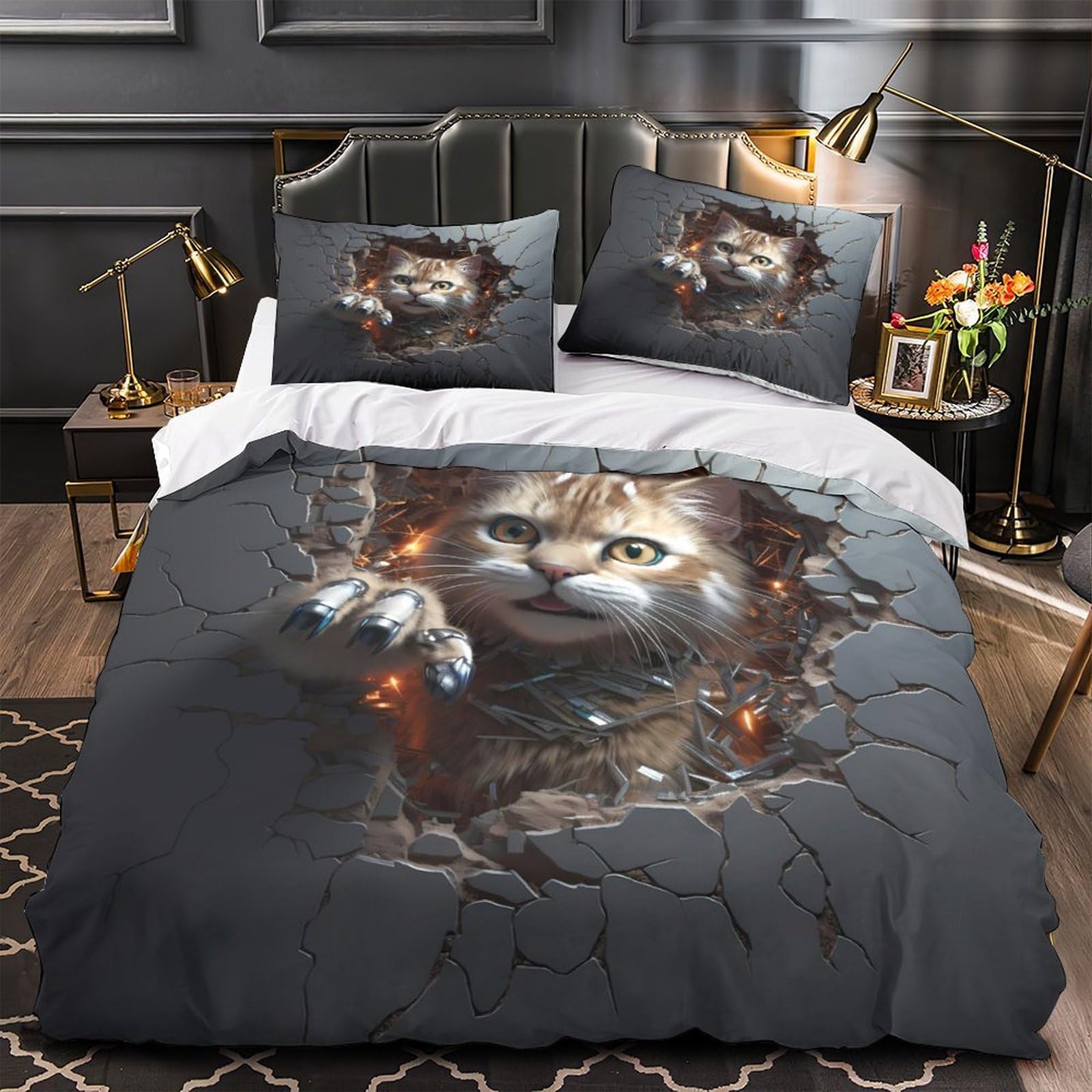 Parure de lit veau hypoallergénique microfibre douce