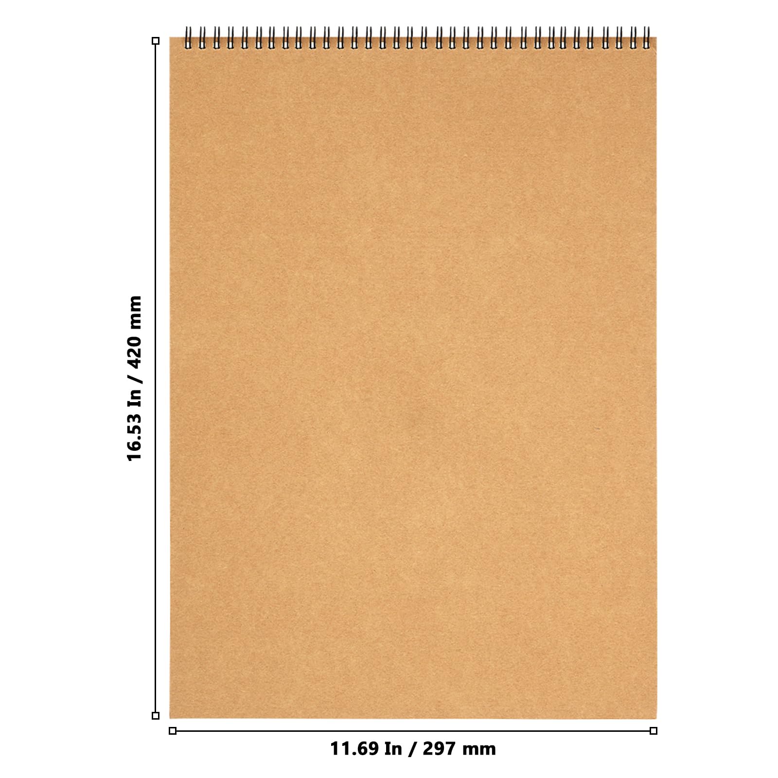 MUKLEI 8 quaderni da disegno formato A3, 30 fogli/60 pagine vuote, rilegatura a spirale, 160 g/m², carta bianca, per schizzi, disegni, acquerelli, scrittura