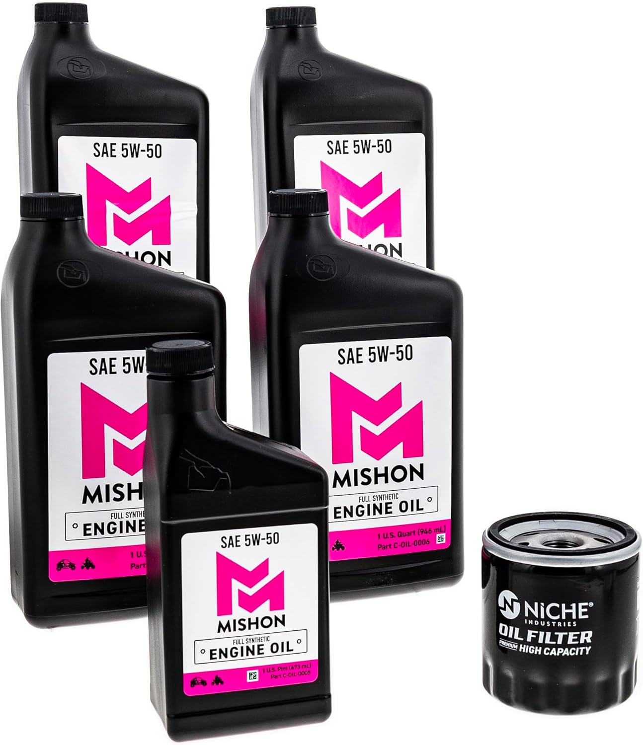 MISHON Engine Oil Change Kit for Polaris Ranger XD 1500 Crew NorthStar Premium Ultimate 5W-50 Full Synthetic