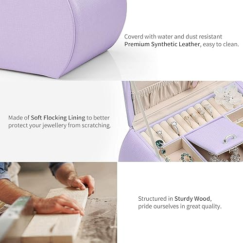 Miniatura 6 de Caja de joyería Vlando para niñas estilo princesa diseño en Países Bajos fabuloso regalo color lavanda