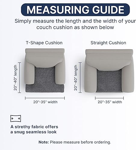 Miniatura 4 de PAULATO BY GA.I.CO. Funda de cojín para sofá, funda de cojín en T y caja, protector de asiento de repuesto para sofá, fundas elásticas para asientos