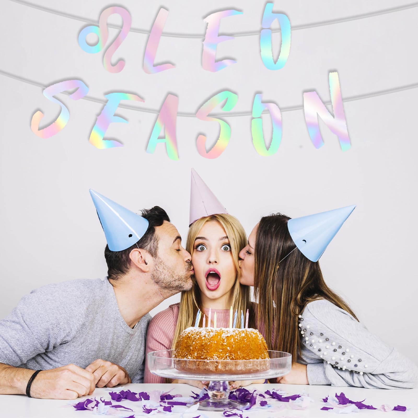 Leo Season Birthday Banner – Glitter Zodiac Party Decor - View #2