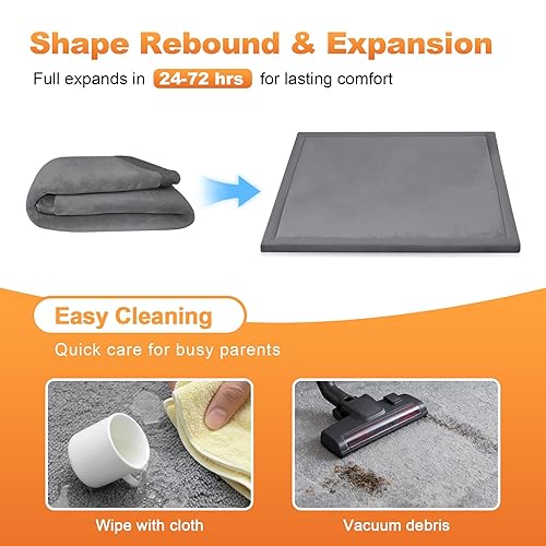 Miniatura 5 de Tapete de juego ultra suave para bebé, tapete para corralito de 50 x 50 pulgadas, espuma viscoelástica de 1.3 pulgadas de grosor, alfombrilla