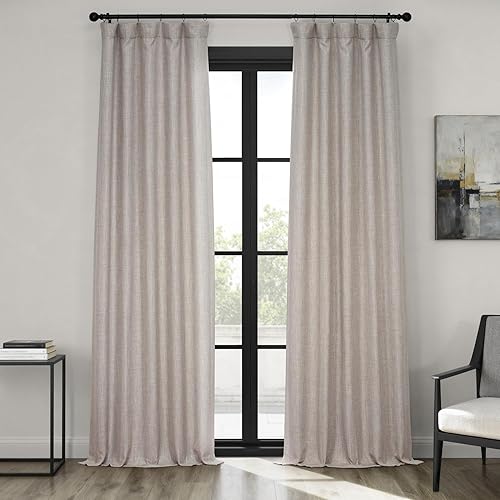 HPD Half Price Drapes - Cortinas de lino sintético texturizado para oscurecer la habitación, dormitorio, sala de estar, 1 panel de 50 pulg de ancho