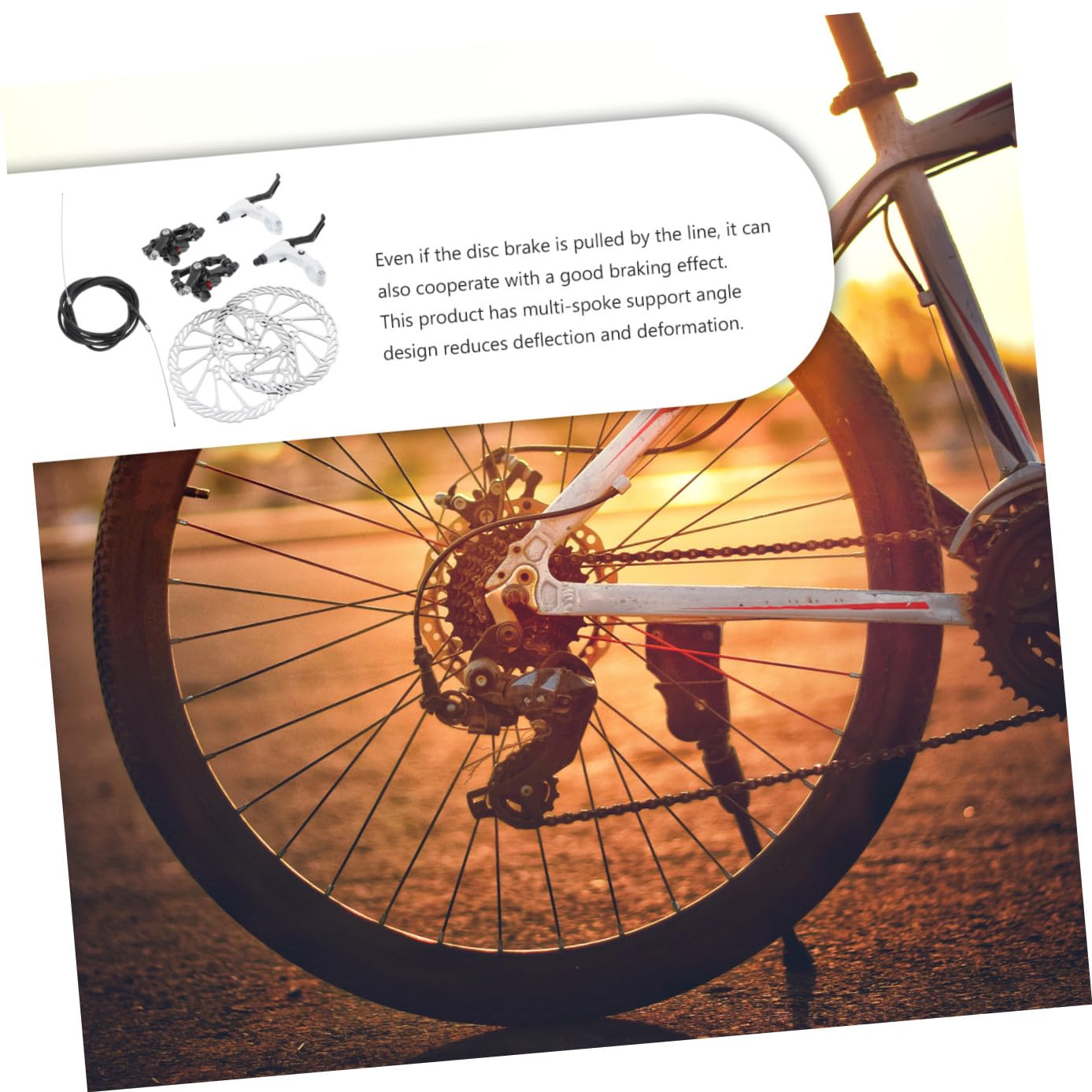 Gatuida Juego de Frenos de Disco Hidráulicos Material Plástico Negro y Alta Fricción Diseño Ahuecado y Soporte Multi-Radio para Bicicleta de Montaña