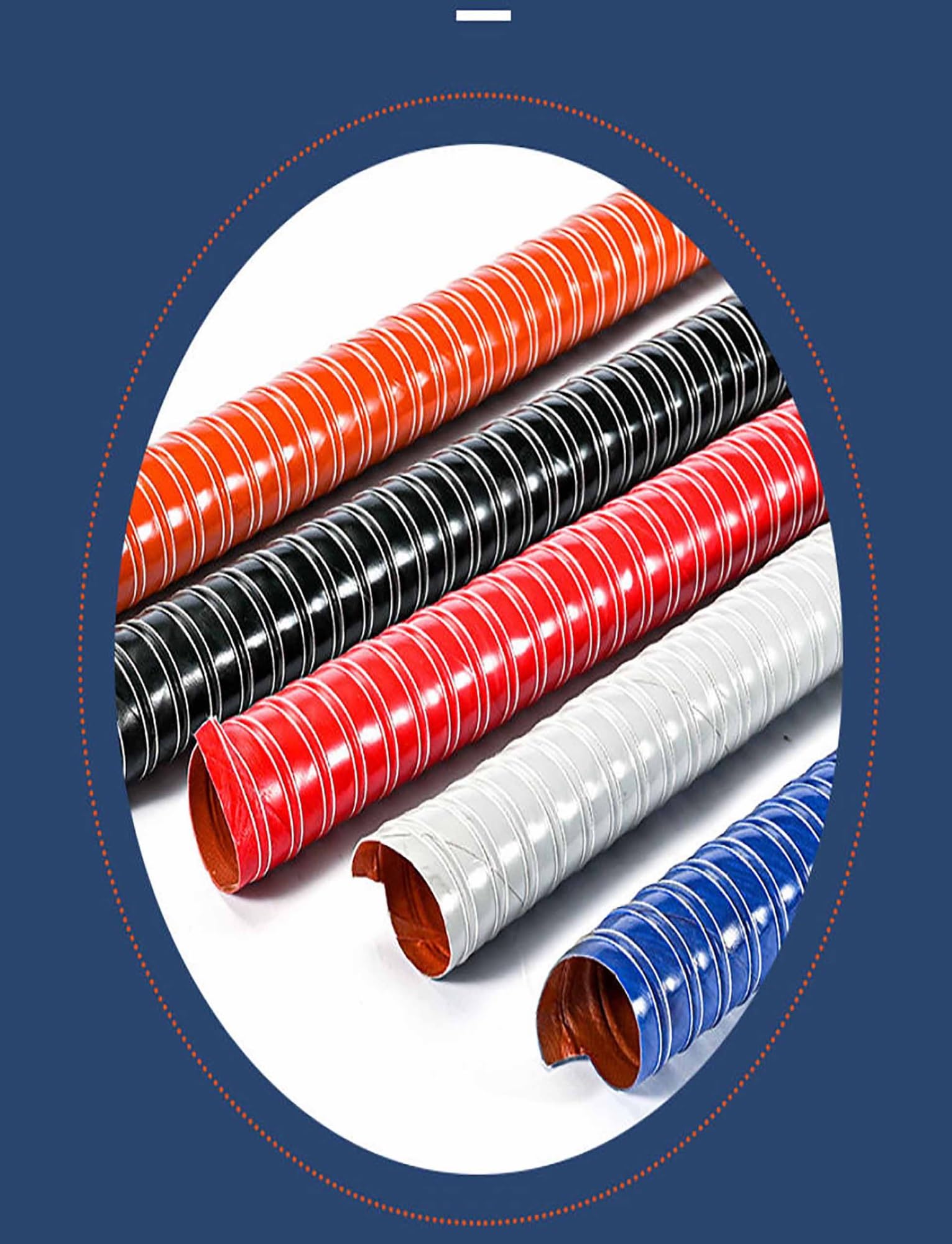 Hochtemperatur-Silikonkanalschlauch, flexibler hitzebeständiger Schlauch für Industrie- und Bergbauanwendungen, Innendurchmesser 5,1 cm, ideal für Blasfolienmaschinen