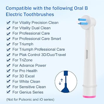 16pcs Interspace Replacement Heads Compatible with Oral B Electric Toothbrushes for Cleaning Crevices, Bridges and Implants.