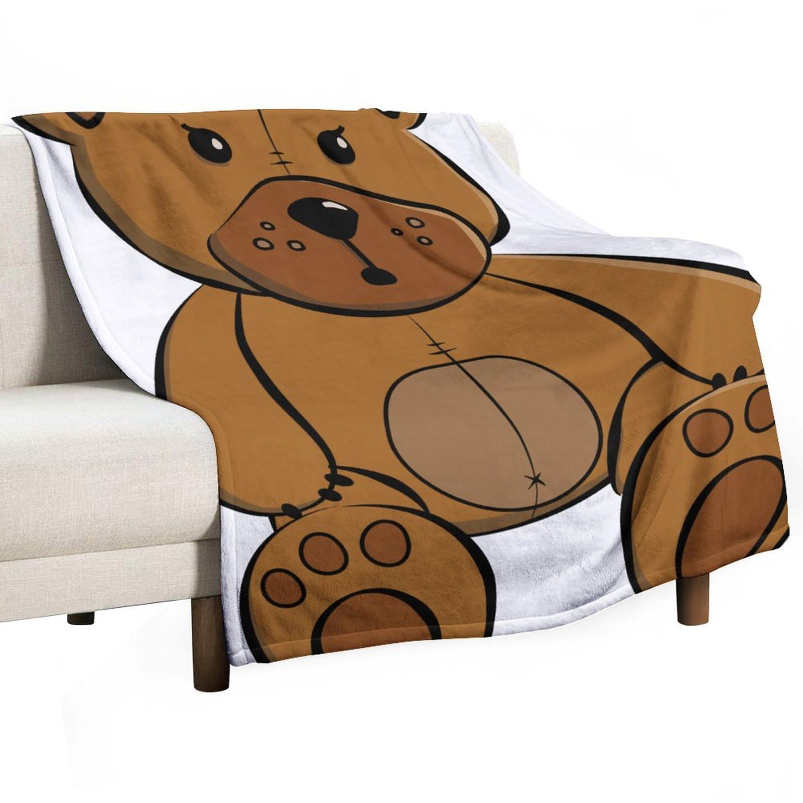 MHYRAC Flannel Blanket, Teddy Bear Throw Blanket for Couch Sofa Bed Office, Soft And Comfortable Without Pilling