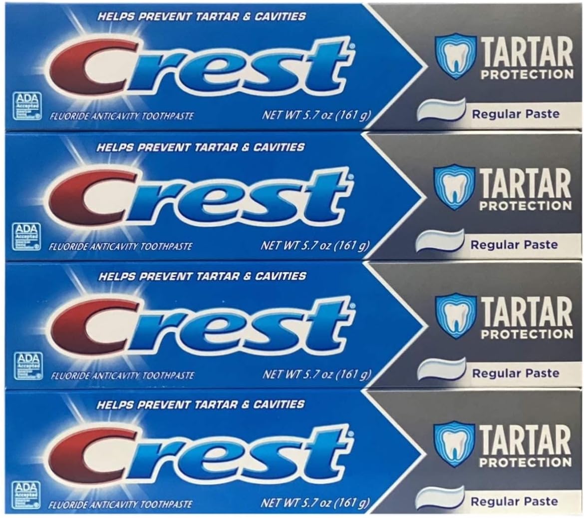 Crest Tartar Protection, Regular Paste, 5.7 ounces (Pack of 4)