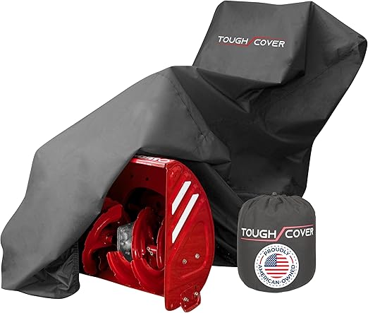 Tough Cover Snow Blower Cover - Heavy Duty 600D Marine Grade Fabric (Black) - Universal Waterproof Outdoor Protection Against UV, Dust, Dirt, Wind