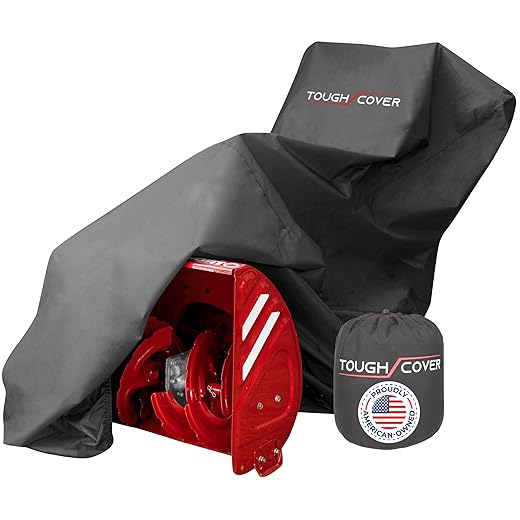 Tough Cover Snow Blower Cover Heavy Duty 600D Marine Grade Fabric, Universal Fit Snow Blower Cover, Covers Snow Blowers Against Water, UV, Wind, Outdoor Protection (Black)