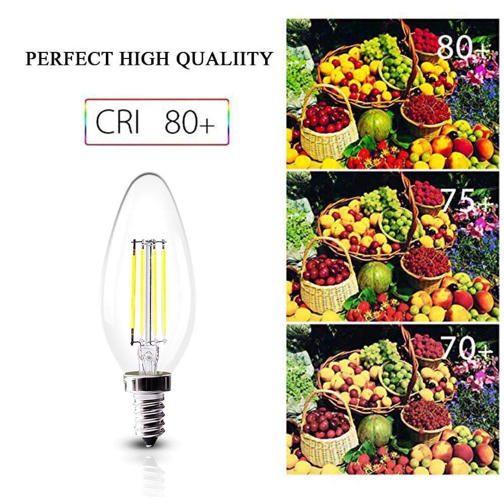 Genérico Bombillas LED Tipo Vela E14 de 4 W, Equivalente a 40 W incandescentes, luz Blanca fría 6000-6500 K, no Regulables, Bombilla Tipo Vela pequeña con Rosca Edison C35, Paquete de 20