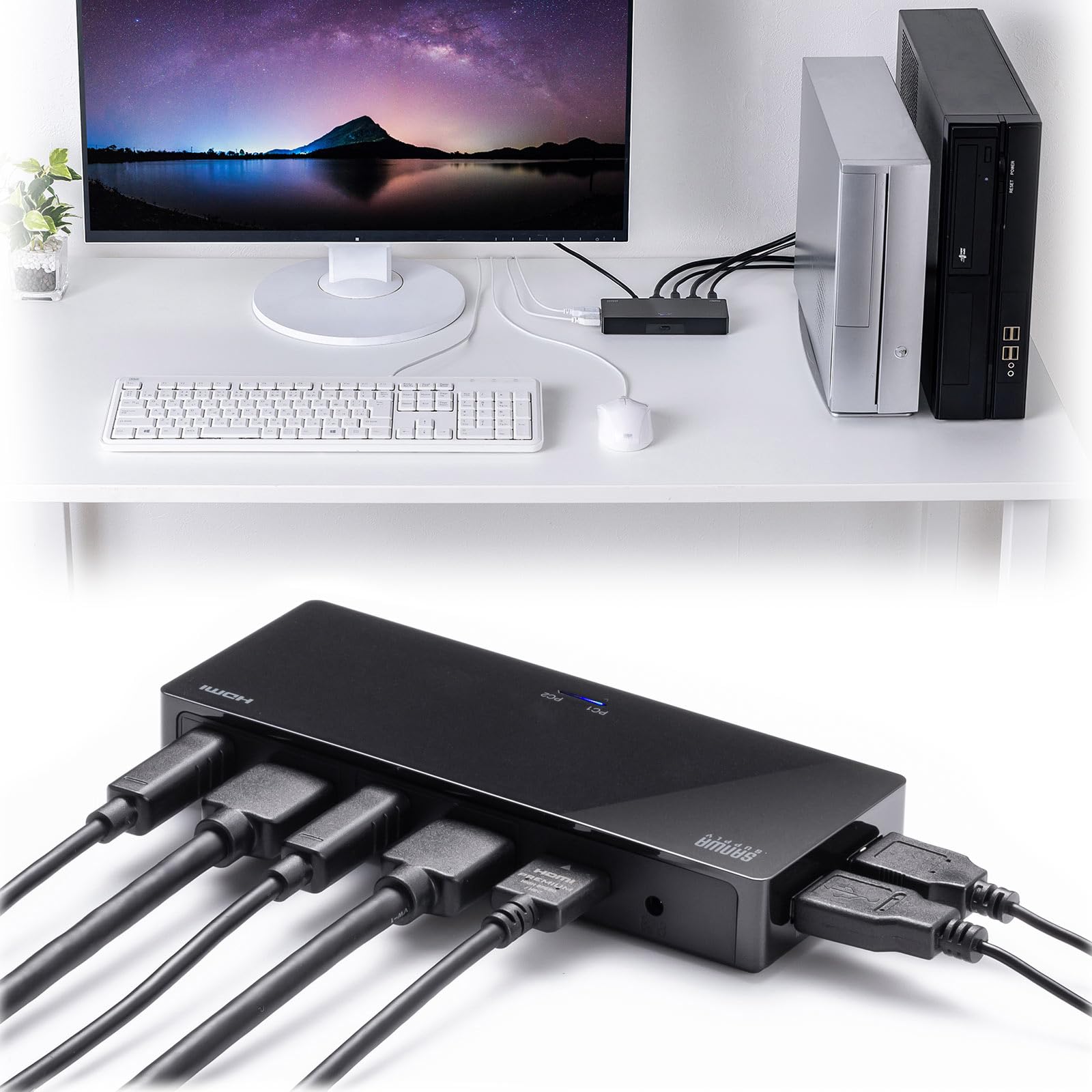 Amazon.co.jp: サンワサプライ アウトレット HDMI 切替器 KVMスイッチ 