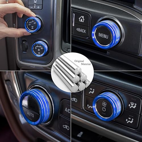 Miniatura 4 de JKCOVER Cubierta de botón de consola central compatible con Chevy SilveradoGMC Sierra 2014 2015 2016 2017 2018 cubierta para perilla de interruptor