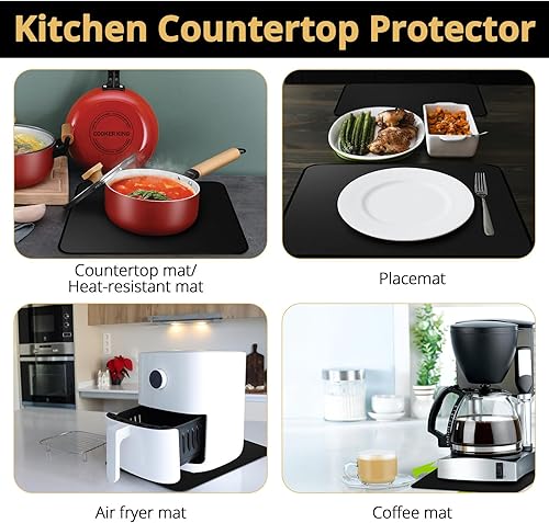 Miniatura 6 de EasyAcc Paquete de 1 tapete protector de encimera, antideslizante, ignífugo para encimera de cocina, tapete resistente al calor, tapete
