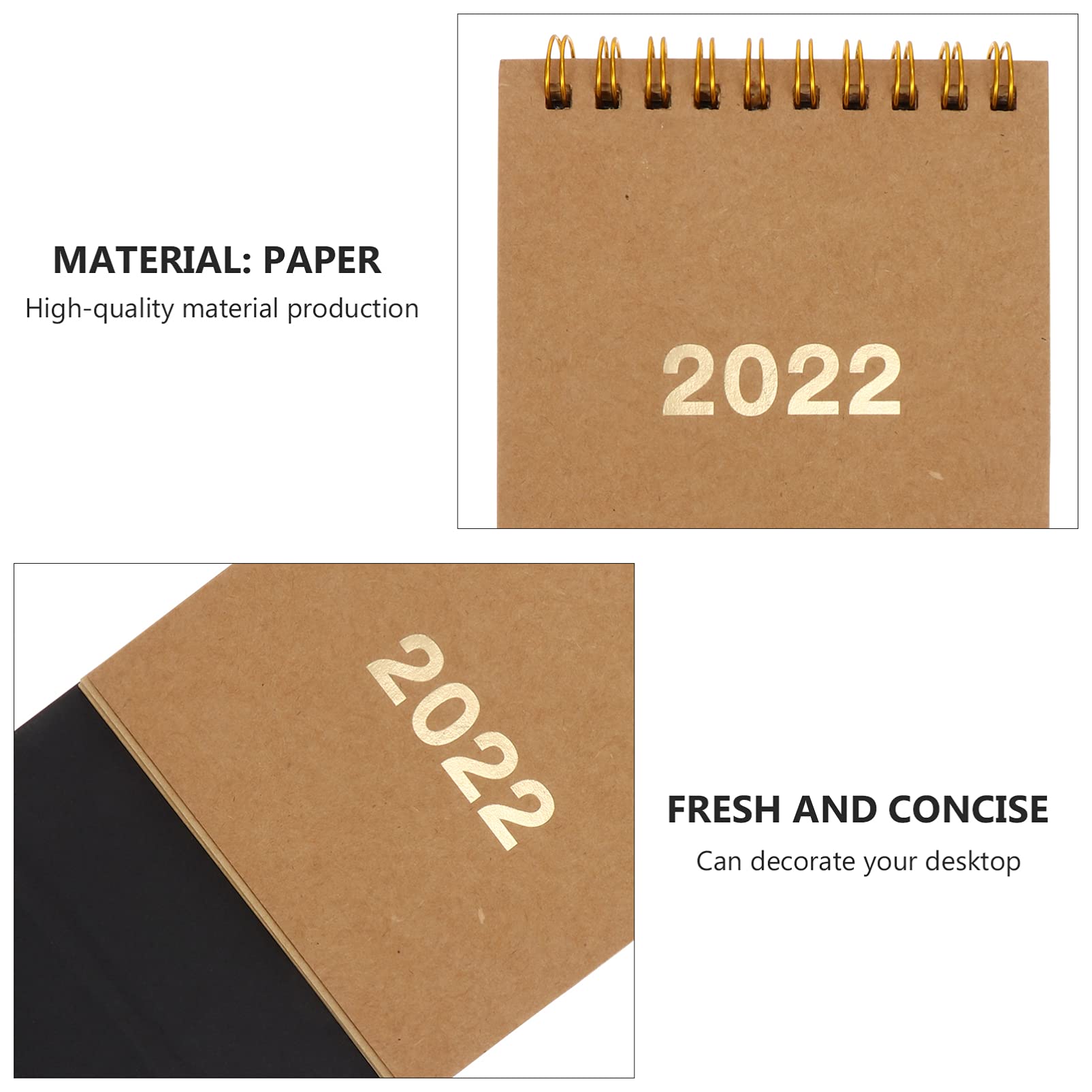 10 Stück 2022 2022 unbedruckter Tischkalender Notizkalender 2022 Kalender einfacher Kalender Retro-Dekor Schreibtischdekoration Kalender für Schreibtisch Büro Papier Tischdekoration kleine