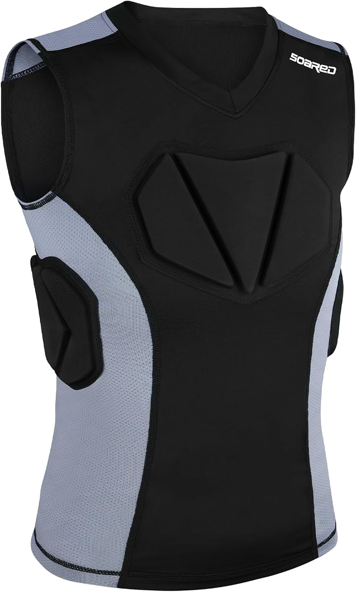 Youth Baseball Chest Protector XPE Foam Padded Compression Shirt | High Resilience, No Flattening & No Shifting, Heart Sternum Guard for Softball Football Lacrosse Baseball