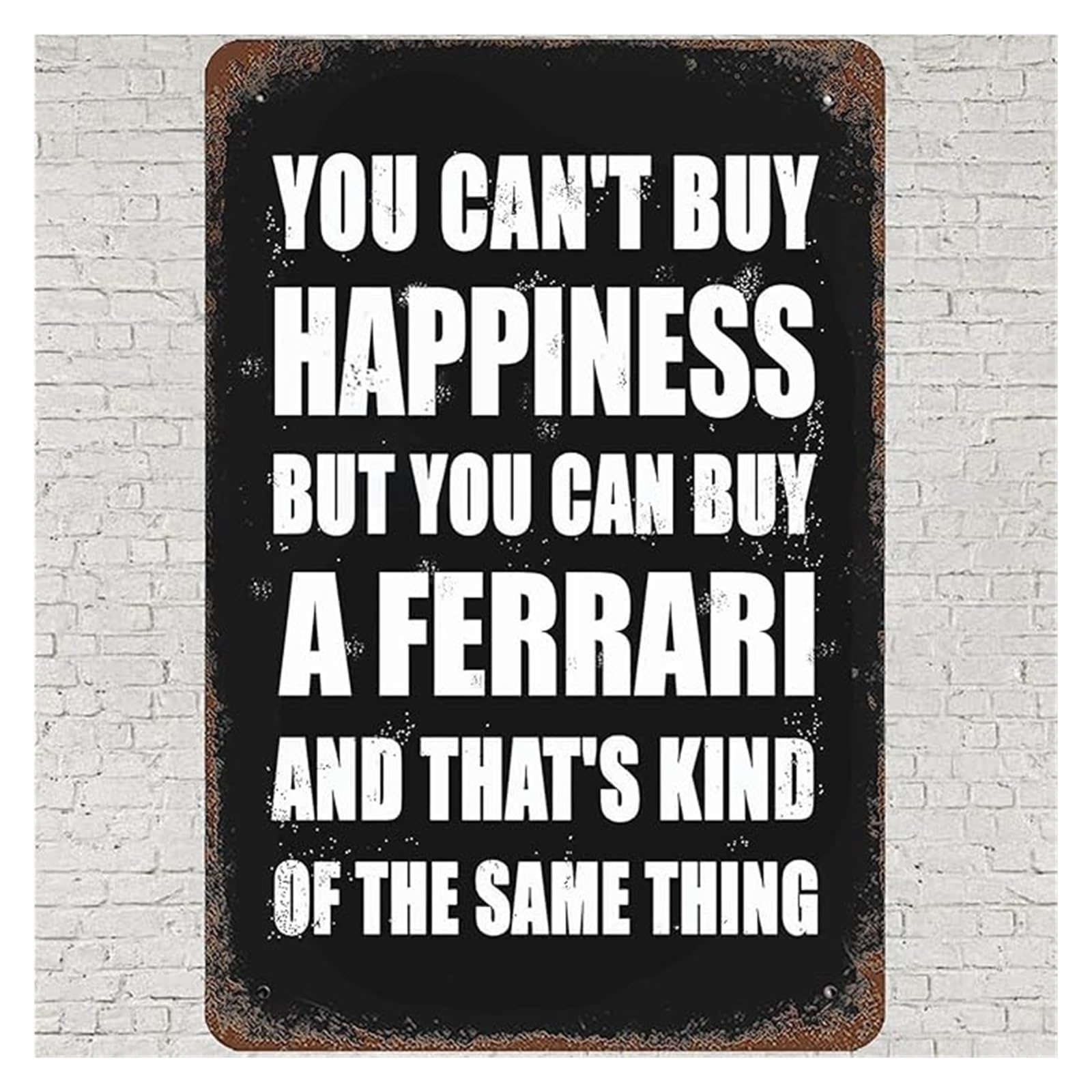 IDGTTLDF Retro Metal Decor Sign with Inspirational Quote for Man Cave Garage Living Room Home 8 X 12 in
