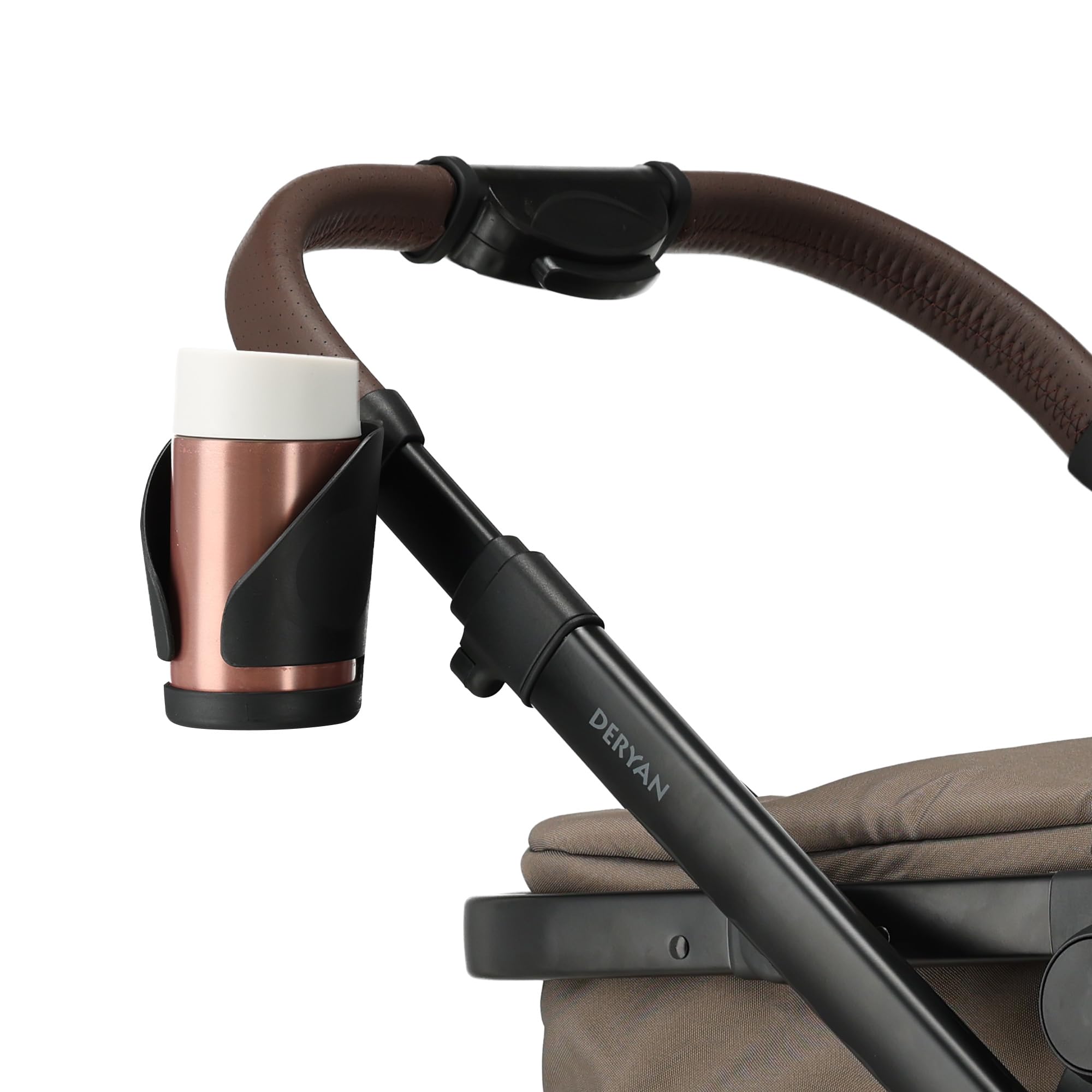 Deryan NOA Passeggino combinato 3 in 1, con seggiolino auto, passeggino multifunzione, con lettino, seggiolino sportivo e seggiolino, leggero e pieghevole, Nocciola