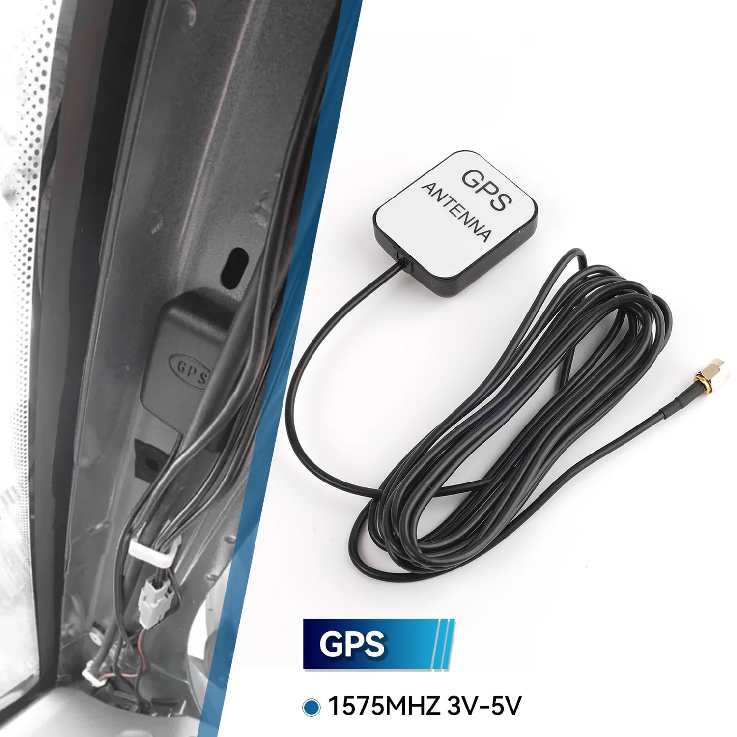 Greluma Antenna GPS Attiva Impermeabile 4m SMA Maschio per Veicoli
