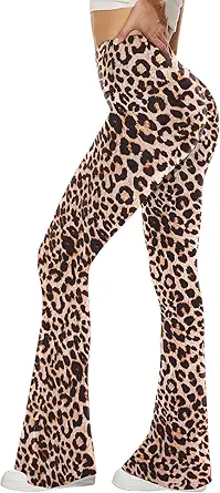 Sundwudu Black Flare Yoga Pants for Women - Soft High Waist Bootcut Leggings Tall & Long Bootleg Pants for Women