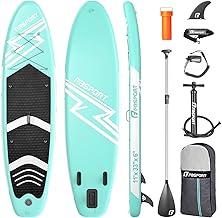FBSPORT 11' Premium Stand Up Paddle Board, Yoga Board with Durable SUP Accessories & Carry Bag | Wide Stance, Surf Control, Non-Slip Deck, Leash, Paddle and Pump for Youth & Adult