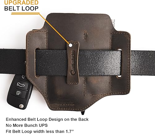 Miniatura 4 de Gentlestache Funda de cuero multiherramienta para cinturón organizador de cinturón de cuero EDC bolsa multiherramienta funda de cuero con soporte