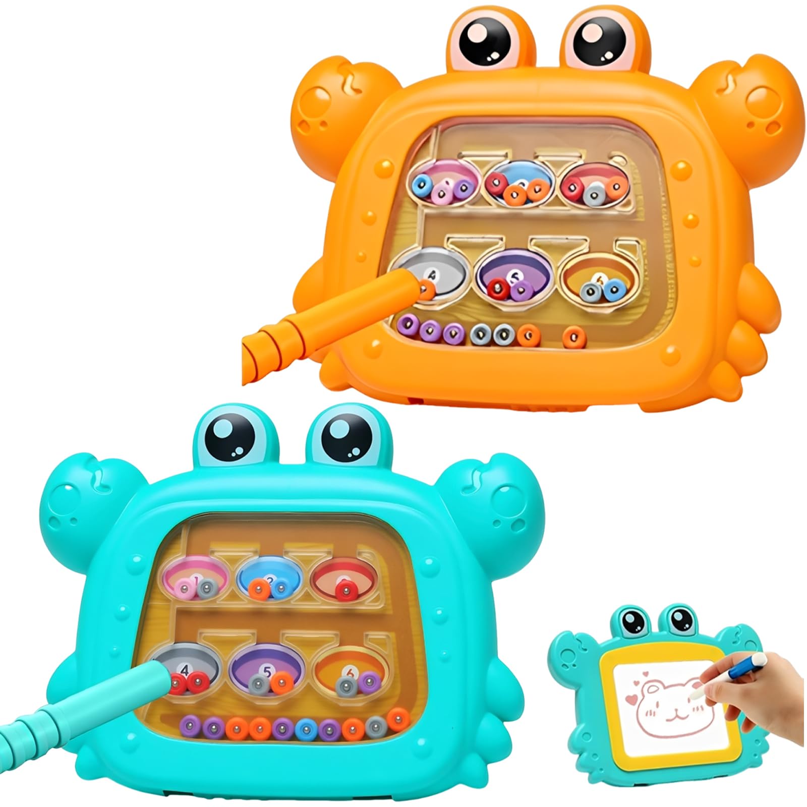 YcsRnn 2-Pack Magnetic Drawing Board,2-in-1 Magnetic Drawing Board & Maze Puzzle Toy,Portable Travel Camping Classroom Play Gift for 1-6 Years Old Boys Girls Birthday Party