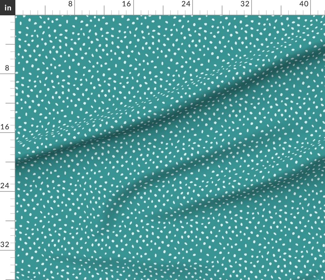 Spoonflower Fabric - Modern Polka Dots Aqua Teal Blue Small Scale Hand Drawn Baby Nursery Printed on Petal Cotton Fabric Fat Quarter - Sewing Quilting Apparel Crafts Decor
