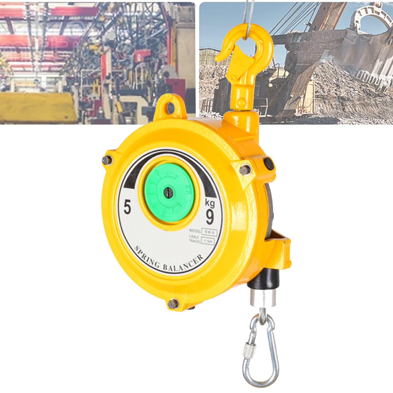 WEKONUMEX Retractable Spring Balancer, Spring Balancer 1.5m Retractable Self-Locking Multiple Weight Capacities(5-9kg)