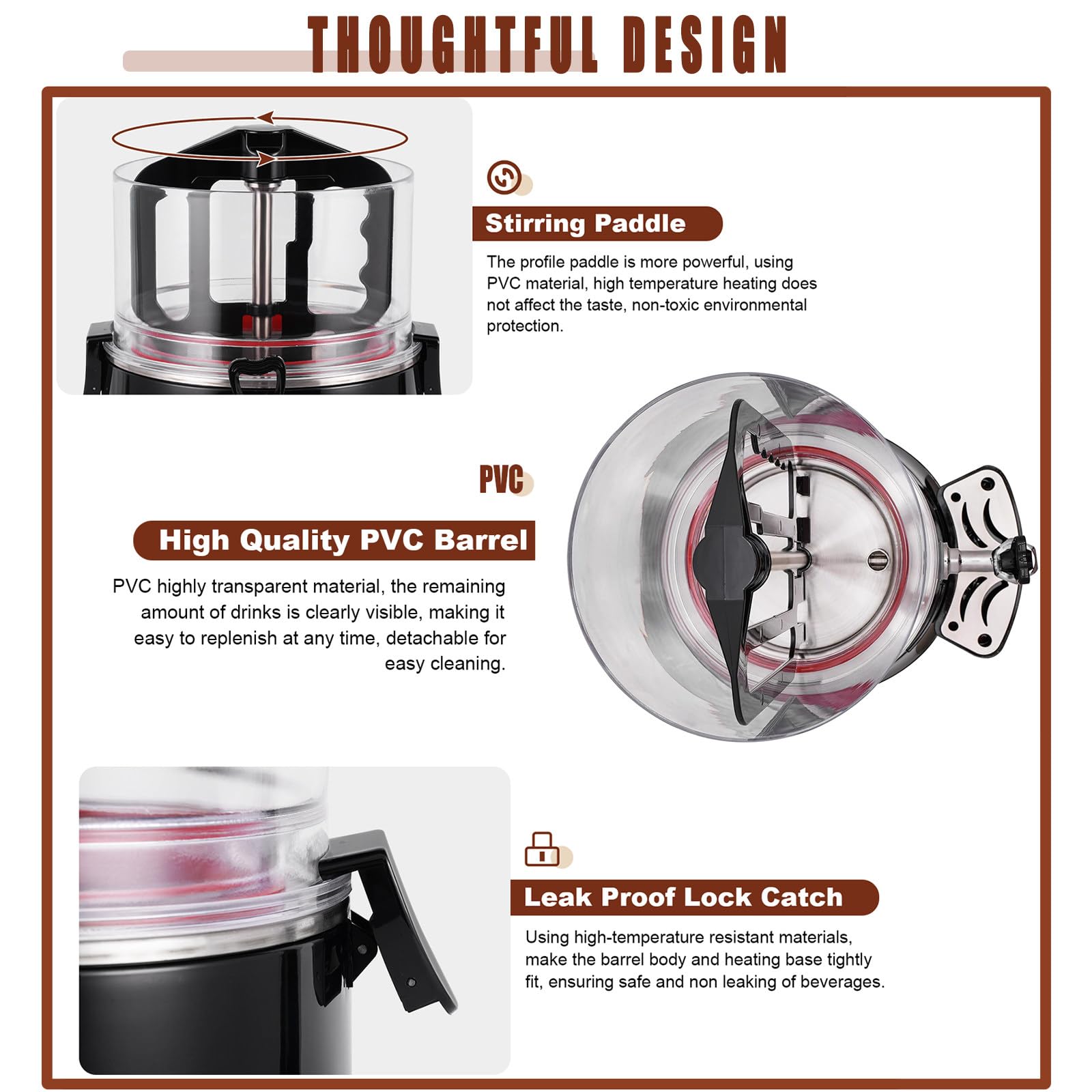 Machine À Chocolat Chaud Commerciale 10 L, Distributeur De Chocolat Chaud Électrique, pour Chocolat, Cuisine, Traiteur Red-5L