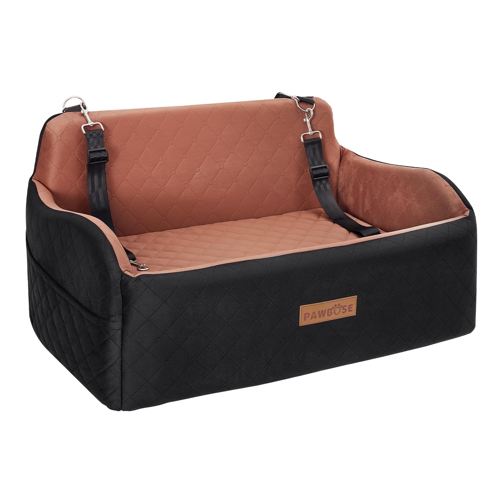 PAWBOSE Dog Car Seat for Medium/Large Dogs, Booster Seat Under 55 lbs or 2 Small Dogs, Memory Foam Bed Filler, Removable and Washable, Comfortable Car Seat