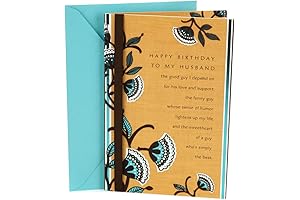 Hallmark Birthday Card for Husband: Brown and Blue Floral