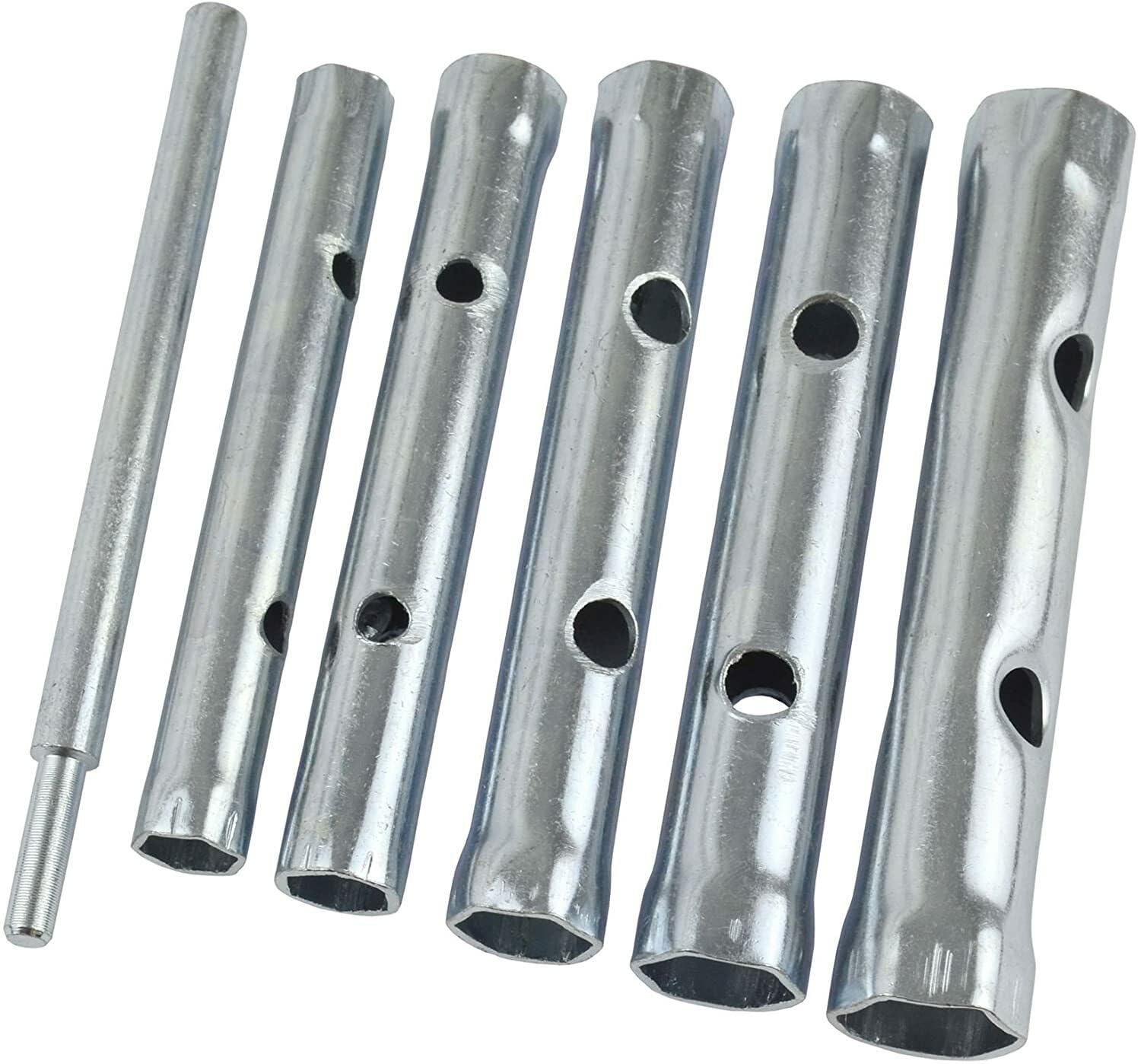 Box Spanners Set 6pc Metric 6-17mm Tubular Monobloc Tap Wrenches Tube Spark Plug
