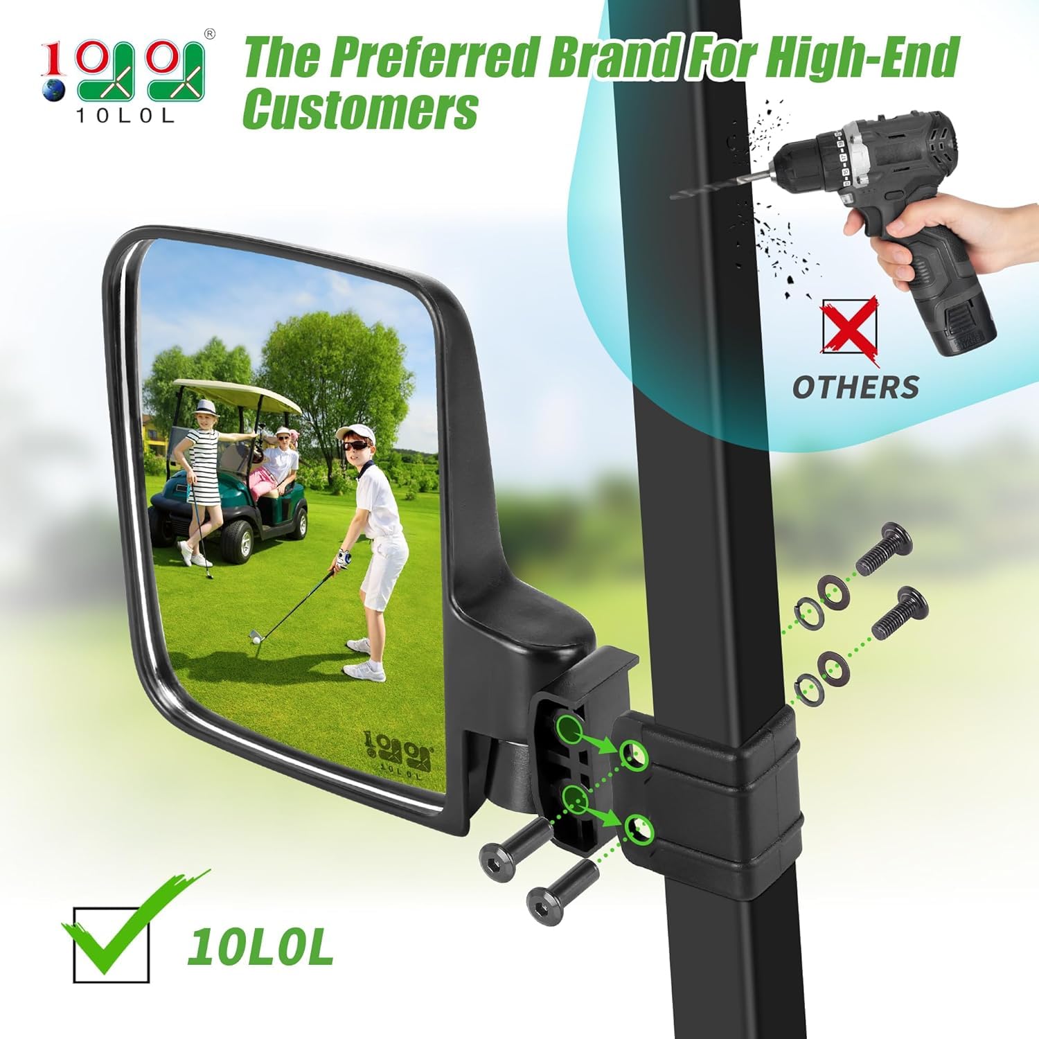 10L0L Golf Cart Mirror - Image 2