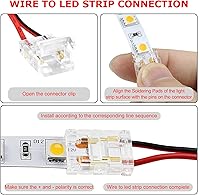 Vista 5 de Conectores de tira LED LightingWill 2 pines de 8 mm, 10 piezas de conectores LED sin soldar para tiras de luz LED de un solo color, compatibles
